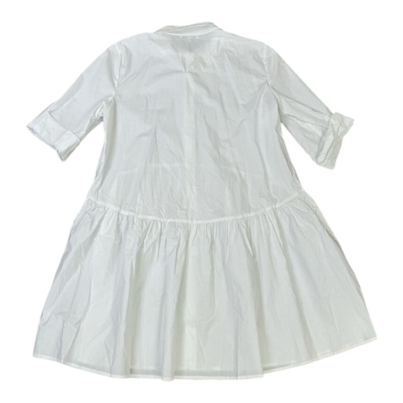Madewell Button-Front Mini Shirtdress in Poplin in Crisp White NEW Size Small - Picture 4 of 12